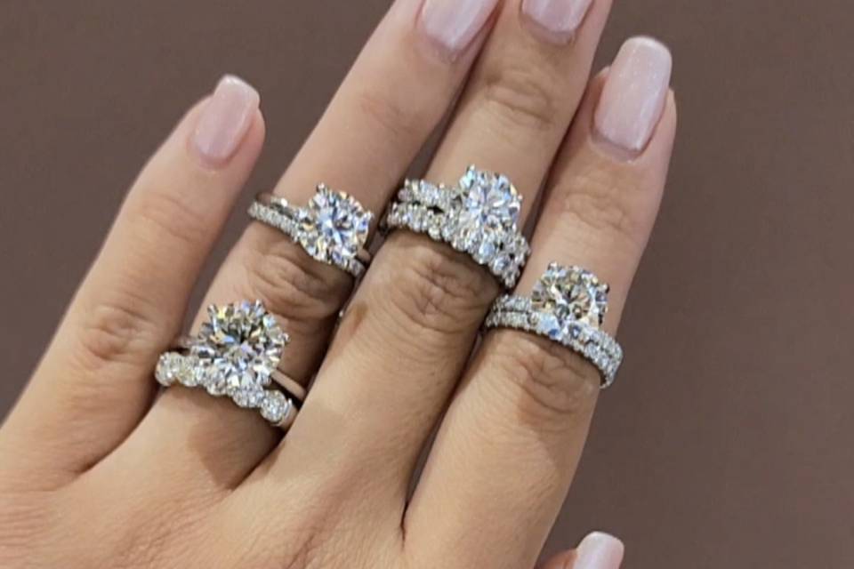 Round brilliant cut diamonds