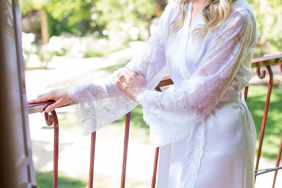 Bride on the balcony