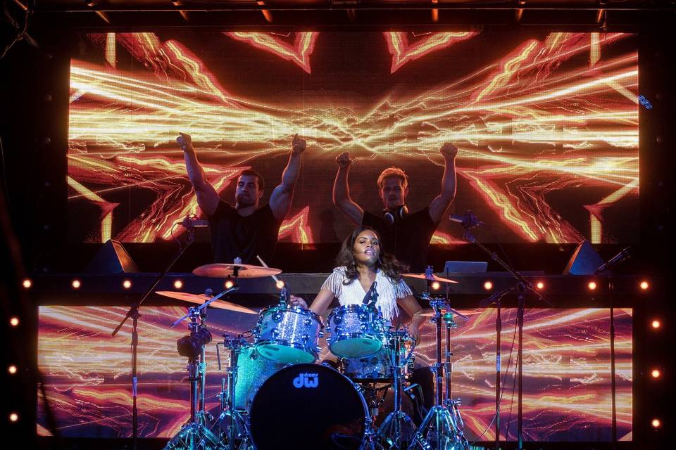 On the drums