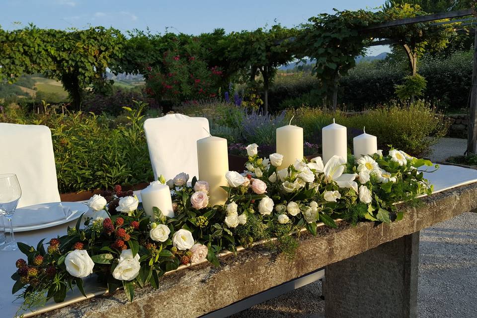 Flowers and candles