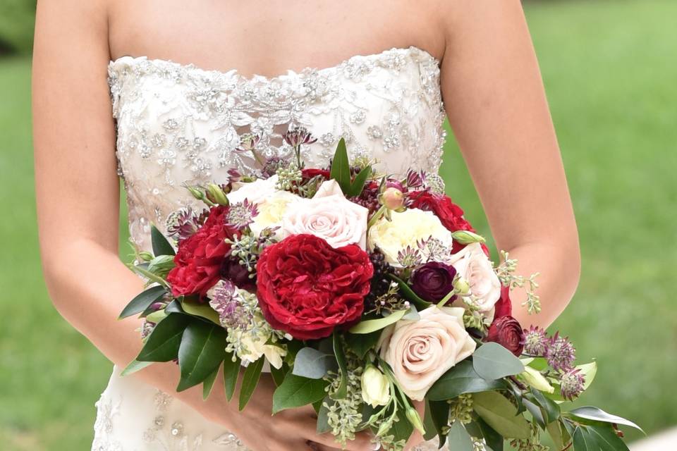 Red and white flowers