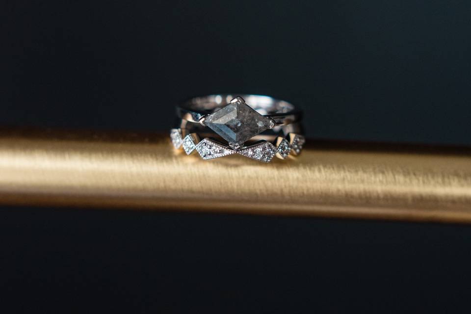 Kara's Salt & Pepper Geo Ring