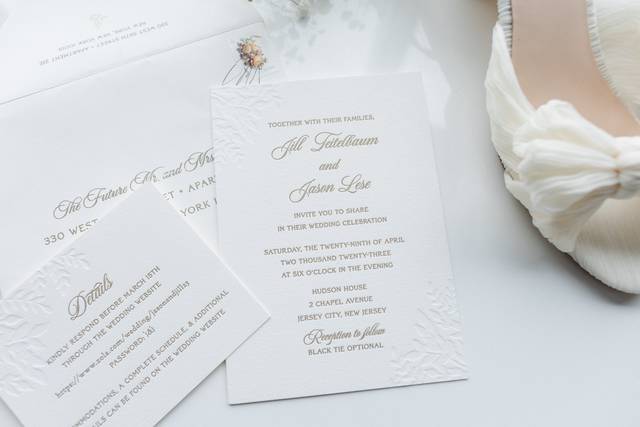 Blind letterpress motif