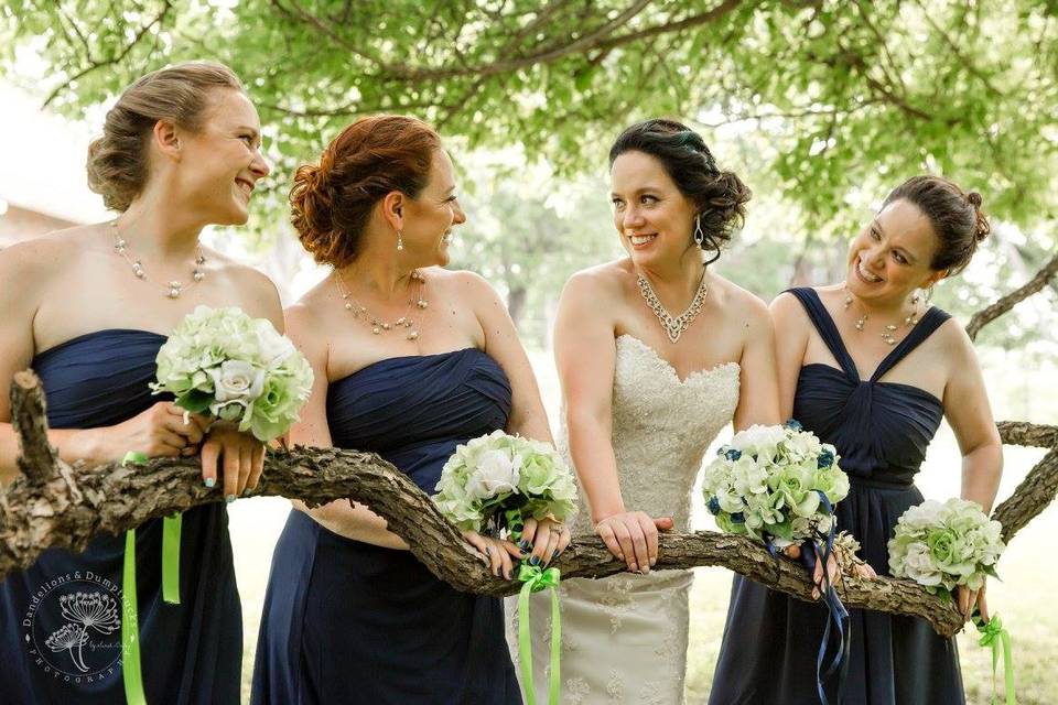 Bride and bridesmaids