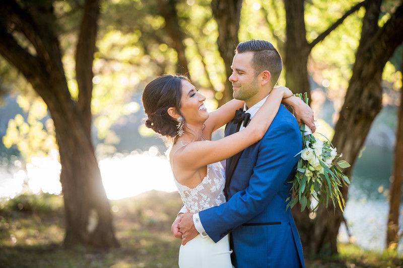 The bride and groom