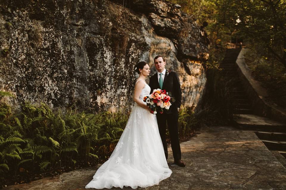 The bride and groom