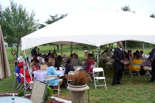 Outdoor wedding reception