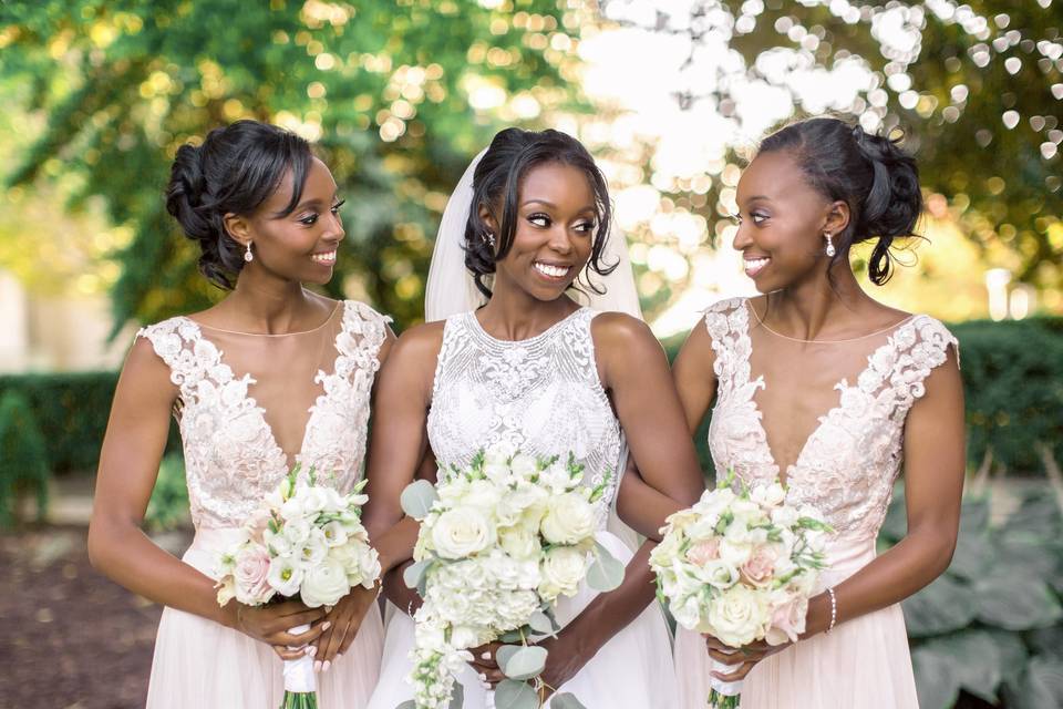 Bride and bridesmaid portraits