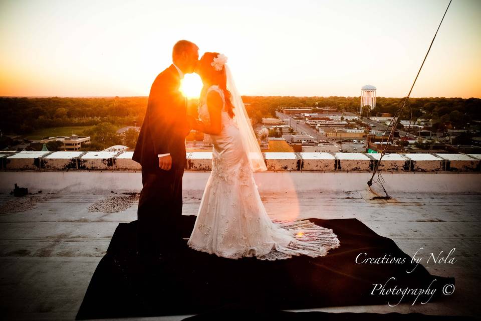 Rooftop at sunset