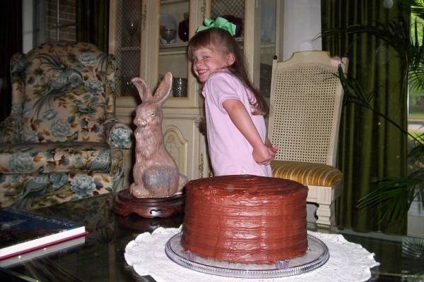 Death By Chocolate - Dark Chocolate Cake, filling was Dark Fudge with Chocolate Chips, covered in Fudge Icing. We had to keep our eyes on the little girl - she wanted to cut the Groom's Cake FIRST.