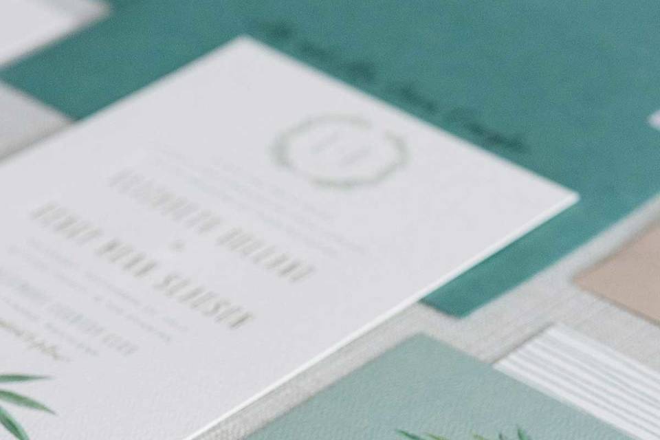 White and green invitation