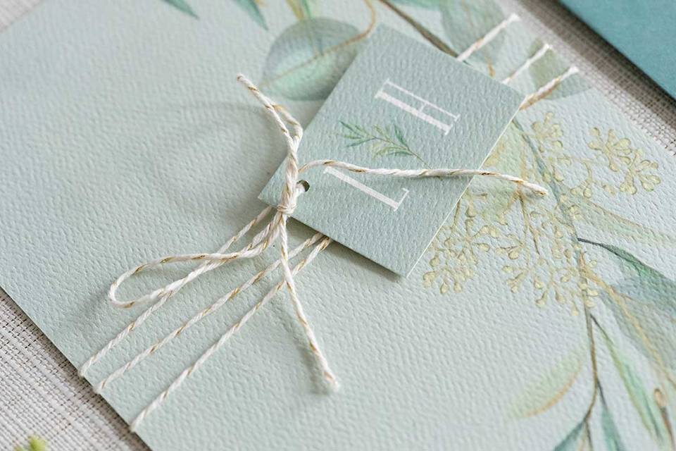 White and green invitation