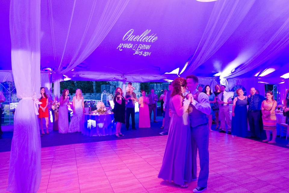 First dance in purple uplighting