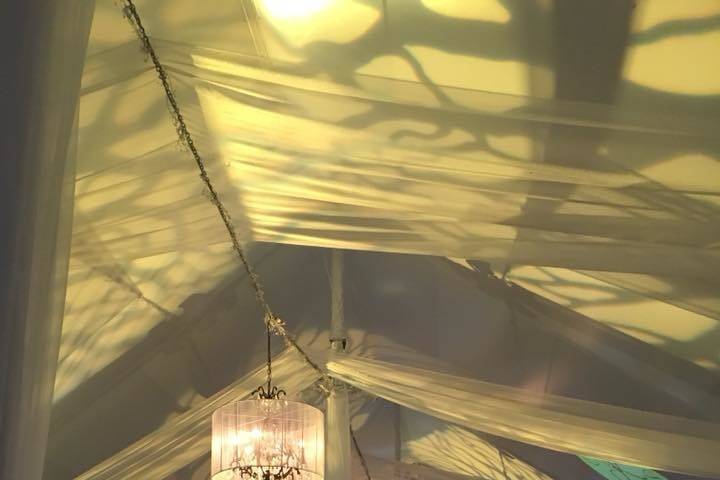 Reception tent lighting