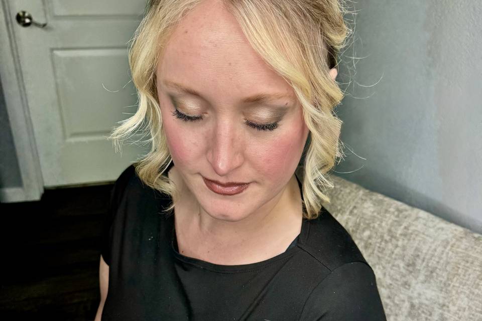 Trial makeup and hair