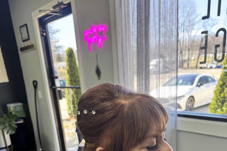 Wedding guest style and lashes