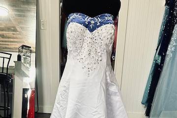 Strapless a line with UK blue