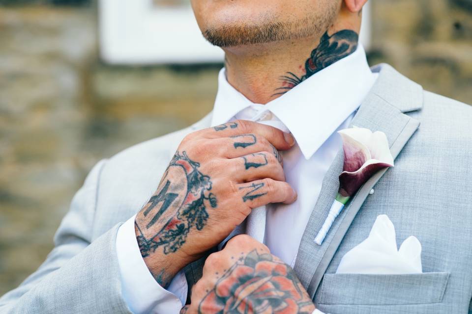 Tattooed groom