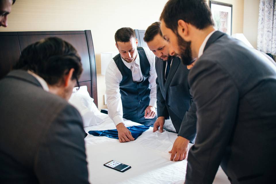 Groomsmen getting ready