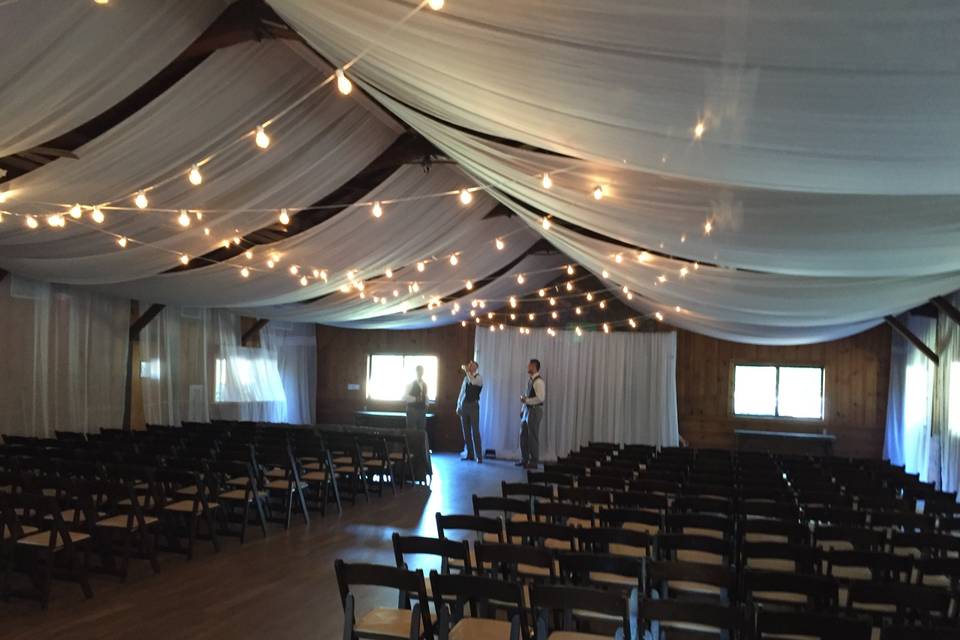 Ceiling Draping + Lights