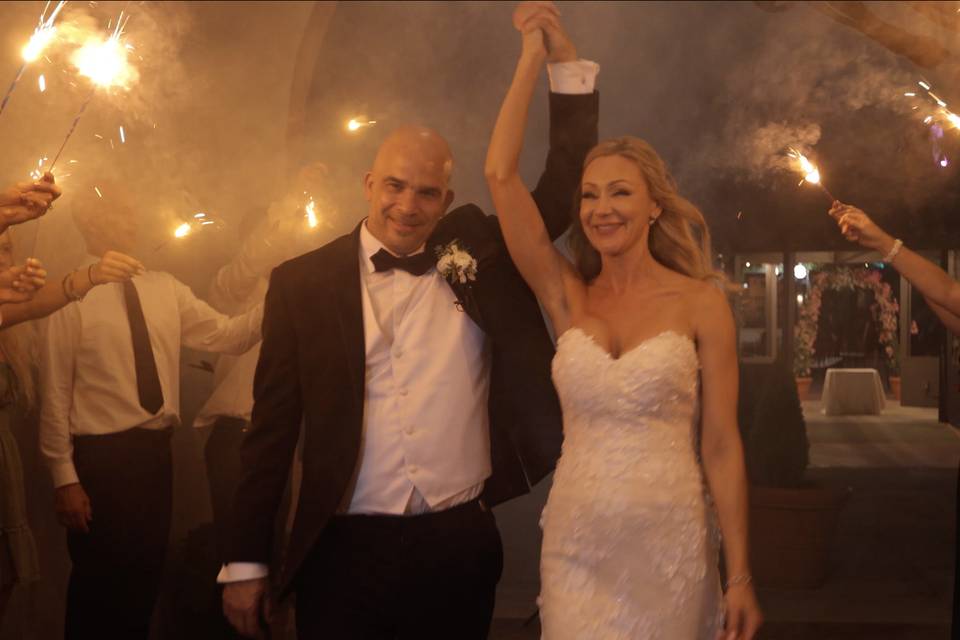 Sparkler send off in Laguna