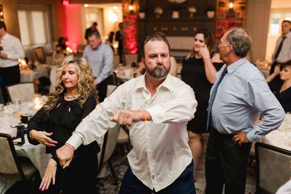 Brides father dancing