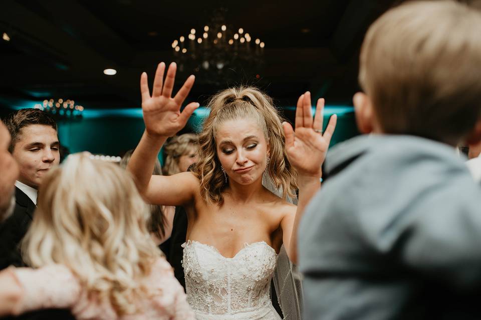 Bride dancing