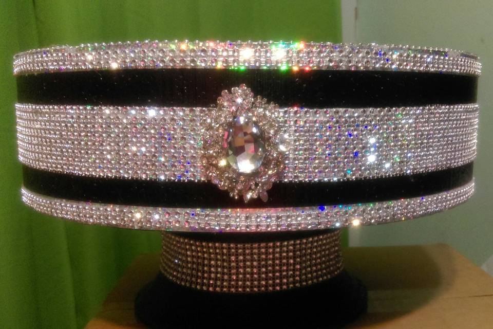 Crystal Rhinestone cake stand, diamante cake base, mirror top + 3 mete –  Crystal Wedding uk
