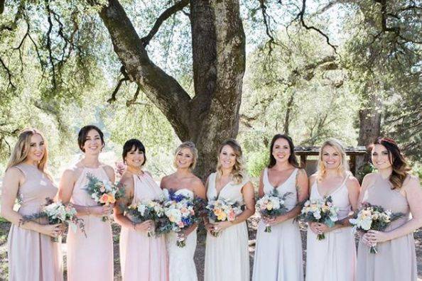 The bride and bridesmaids