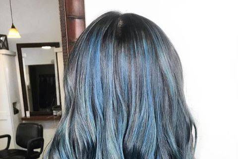 Blue colored hair