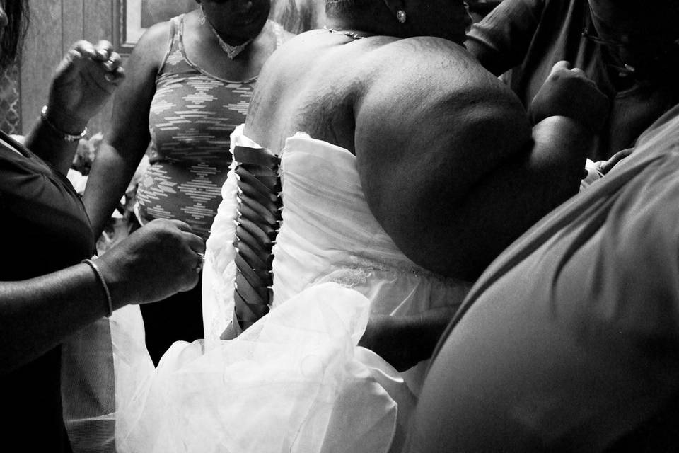 Bride Getting Dressed