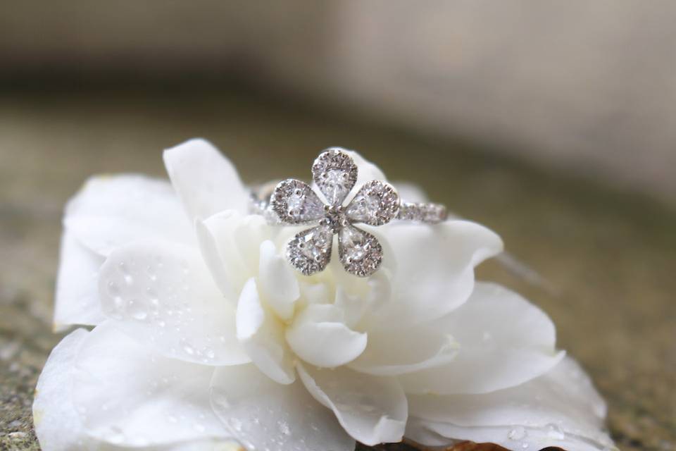 A diamond daisy ring is perfect for everyday wear.