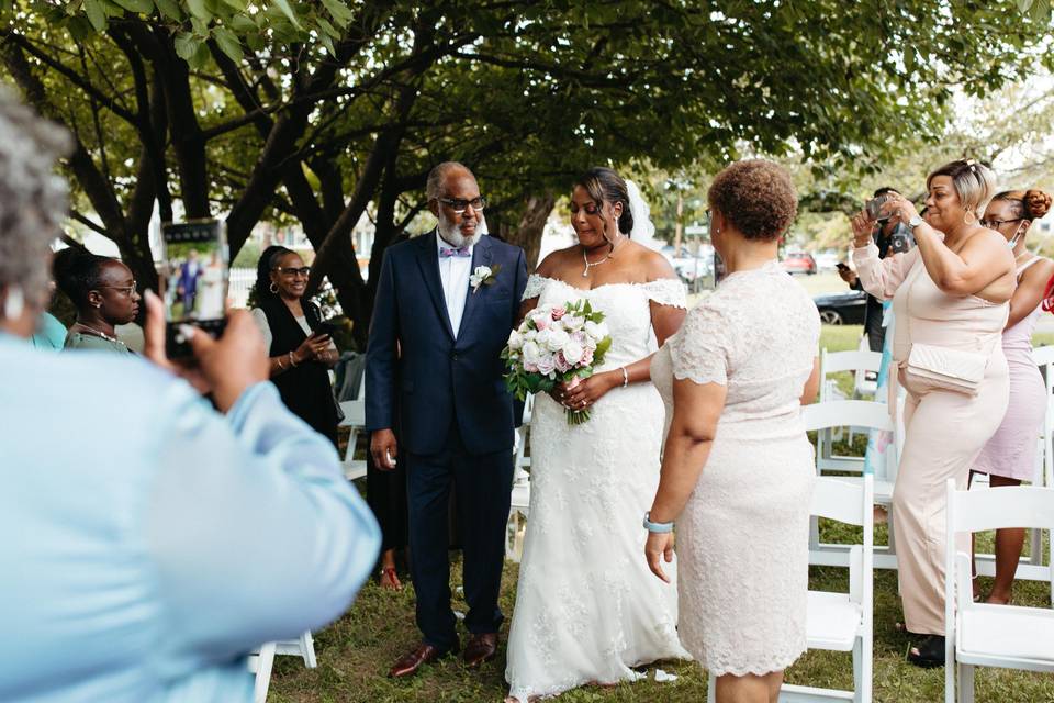 Beautiful bride and father