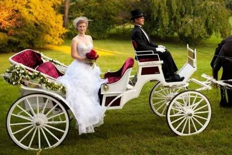 Bride on the carriage