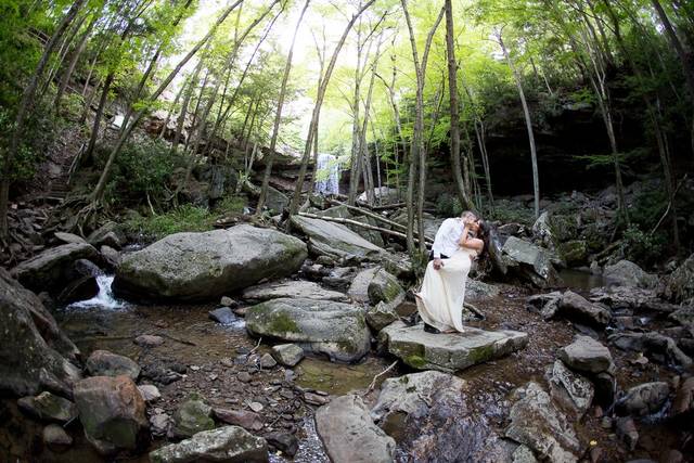 Waterfall backdrop © Lisa West Photography