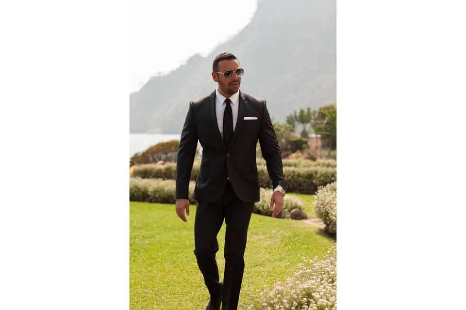 Candid groom portrait