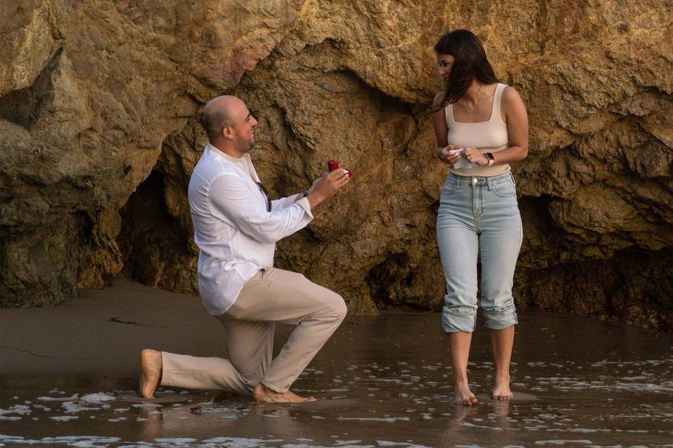 Emotional malibu proposal