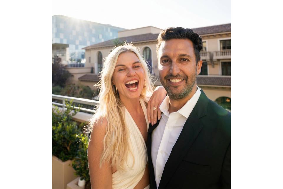 Celebratory couple portrait