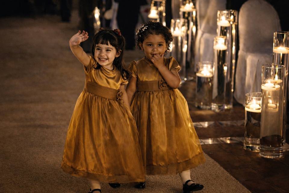 Emotional moment - flower girl