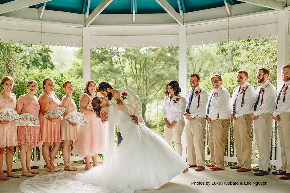 Blue ceiling in the gazebo