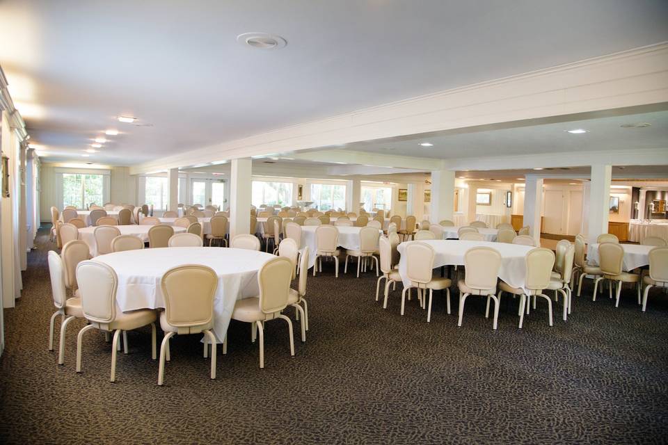 Neutrally colored banquet hall