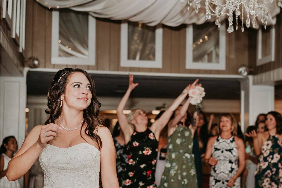 Tossing the bouquet