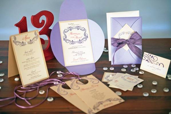 created for the An Affair to Remember showcase at the I Do Downtown Bridal Crawl, Stationery designed by The 2u Collection, LLC, studio photography by Liga Photography