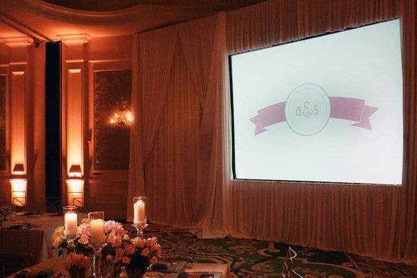 We were hired for full service Stationery and art direction of all media (printed pieces, logo projections, etc). Monogram Logo was used projected throughout the event. 2ucollection.com