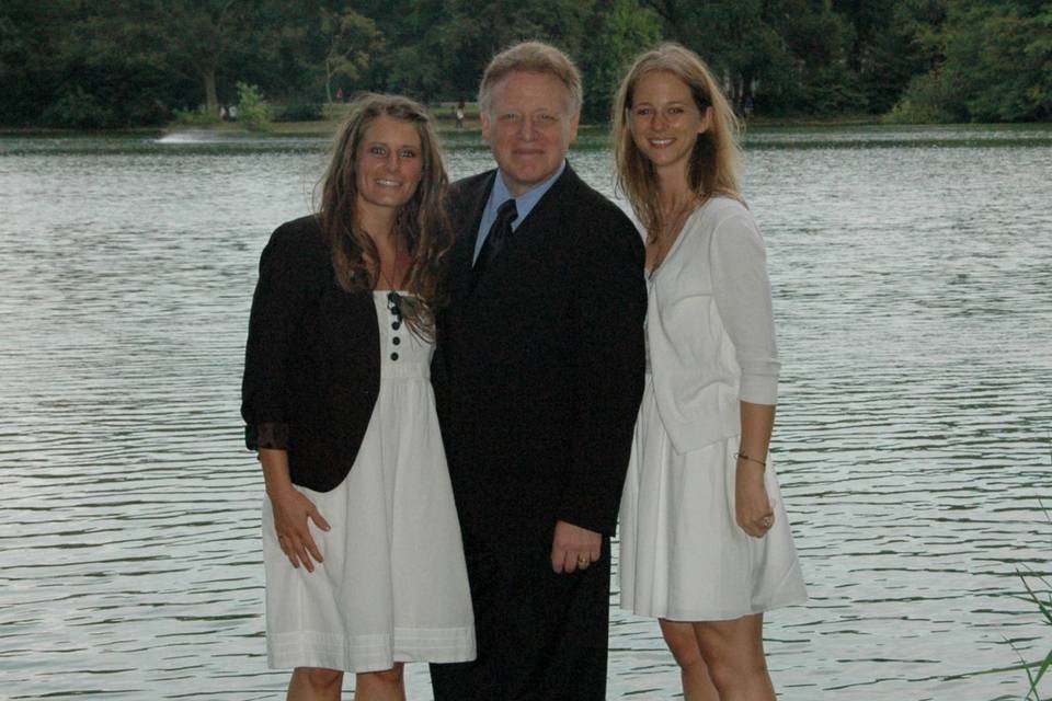 Officiant with the brides