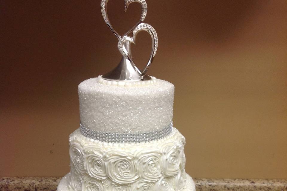 White wedding cake