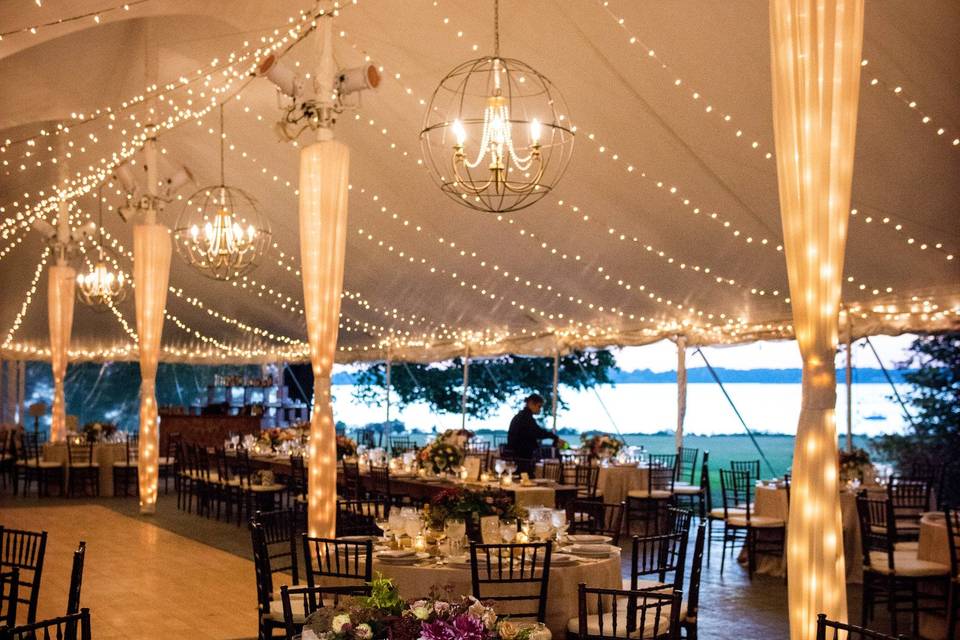 Marquee wedding reception venue