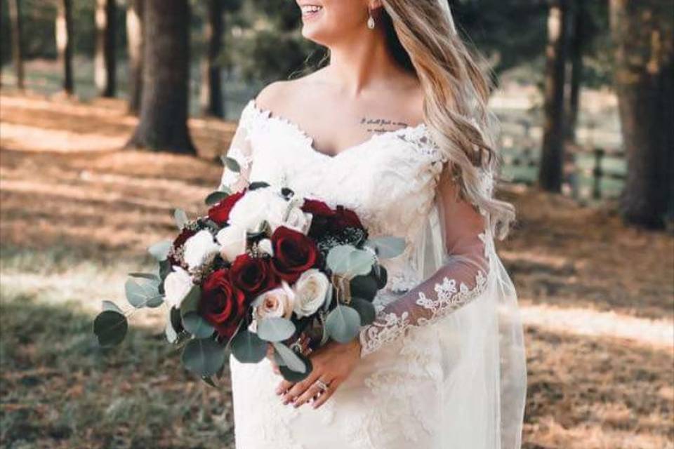 Bride with her bouquet