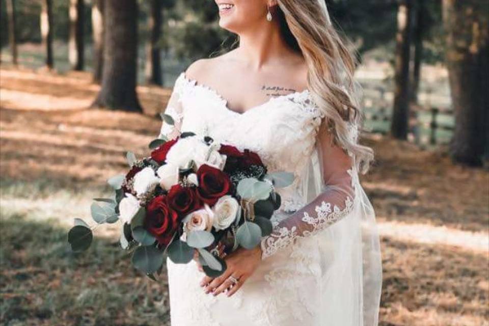 Bride and her bridesmaids