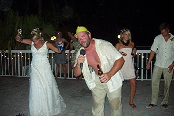 Doing what they wanted to celebrate their lives together....It was fun!  Venue:  Bayside Inn, Key Largo, Fl.